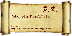 Pohorely Kamélia névjegykártya